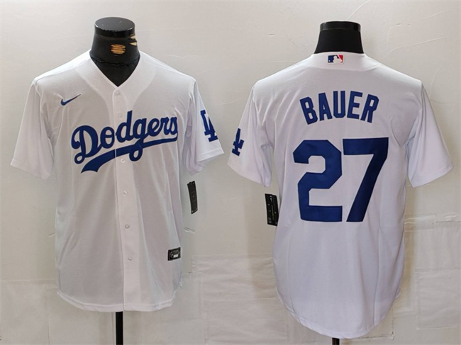 Los Angeles Dodgers #27 Trevor Bauer White Stitched Jersey